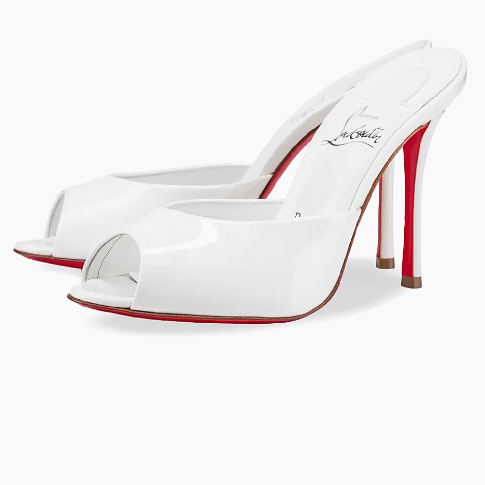 NIB Christian Louboutin Me Dolly 100MM Patent Leather Mules Retails $845